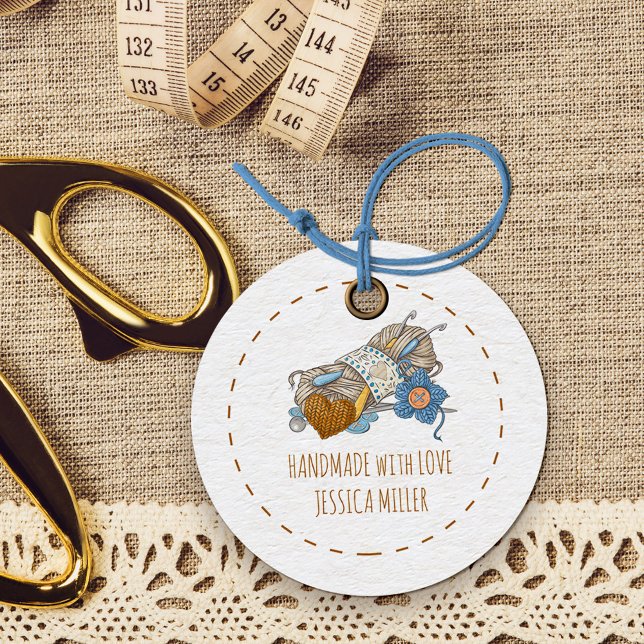 Étiquettes Cadeau Fabriqué à la main avec l'amour Pays Fil d'artisan (Handmade with Love gift tags)