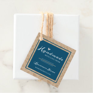 Étiquettes Cadeau Fabriqué à la main avec Love Custom Business Étiqu