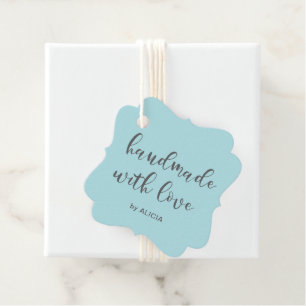 Étiquettes Cadeau Fabriqué à la main avec Love Pastel