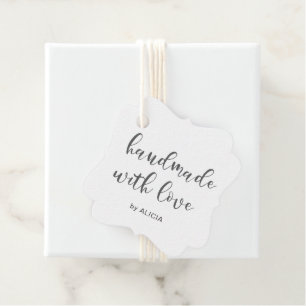 Étiquettes Cadeau Fabriqué à la main avec Love Pastel