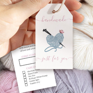 Étiquettes-cadeau Fabriqué à la main pour vous - Love Heart