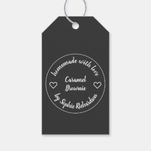 Étiquettes-cadeau Fabriqué avec amour   Chalk de cuisson maison Coeu