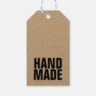Étiquettes-cadeau Fabriqué main merci minimaliste moderne kraft simp