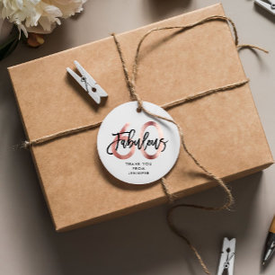 Étiquettes Cadeau Fabuleux 60e   Moderne Elegant Rose Gold Anniversa
