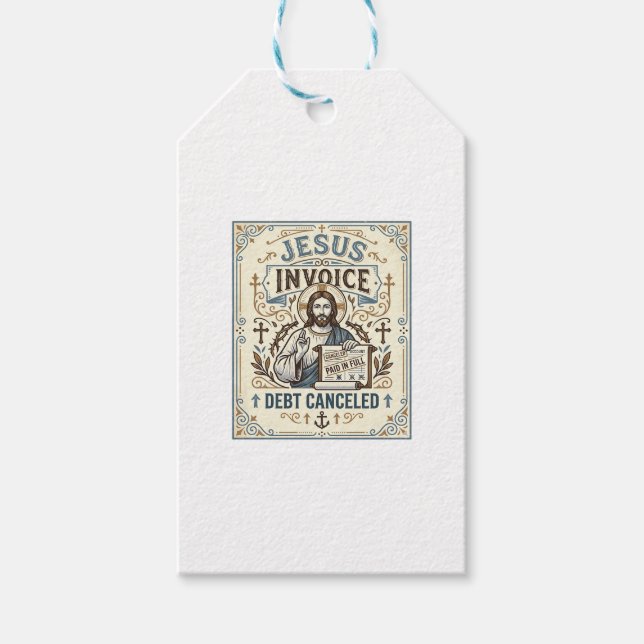 Étiquettes-cadeau Facture Jésus Dette Annulée Facture Jésus Dette Pe (Devant)