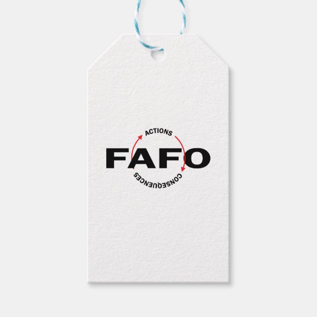 Étiquettes-cadeau FAFO Les actes ont des conséquences (Devant)