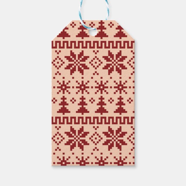 Étiquettes-cadeau Fair Isle Christmas (Devant)