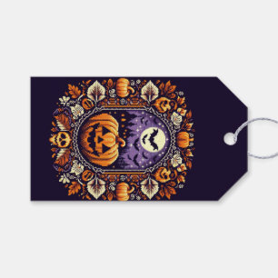 Étiquettes-cadeau Fair Isle/Colorwork Vintage Halloween/automne