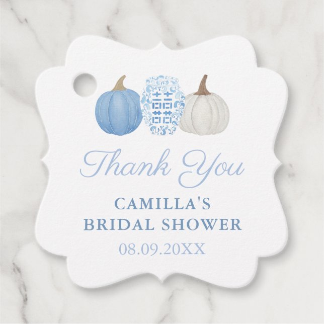 Étiquettes Cadeau Faire-Blue & Pompes Blanches Mariage Automnal (Devant)