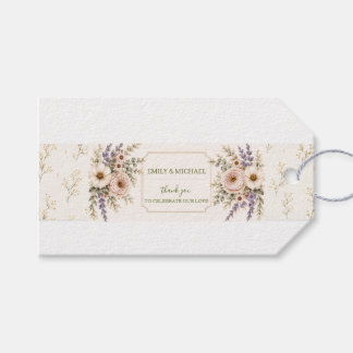 Étiquettes-cadeau Faire invitation de mariage florale lavande rose