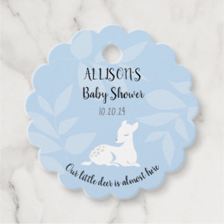 Étiquettes Cadeau Faire-part de Baby Shower BÉBÉ Cerf de la Forêt Bl