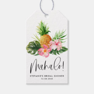 Étiquettes-cadeau Faire-part de Mariage Aquarelle Ananas Mahalo
