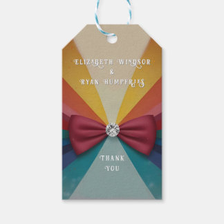 Étiquettes-cadeau Faire-part de mariage Arc-en-ciel élégant et color