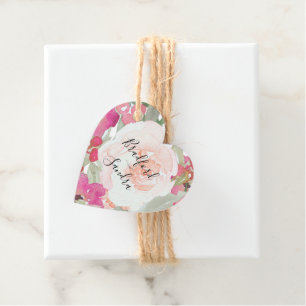 Étiquettes Cadeau Faire-part de mariage floral rose pâle simple