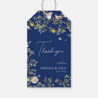 Étiquettes-cadeau Faire-part de mariage oiseaux floraux en chinoiser