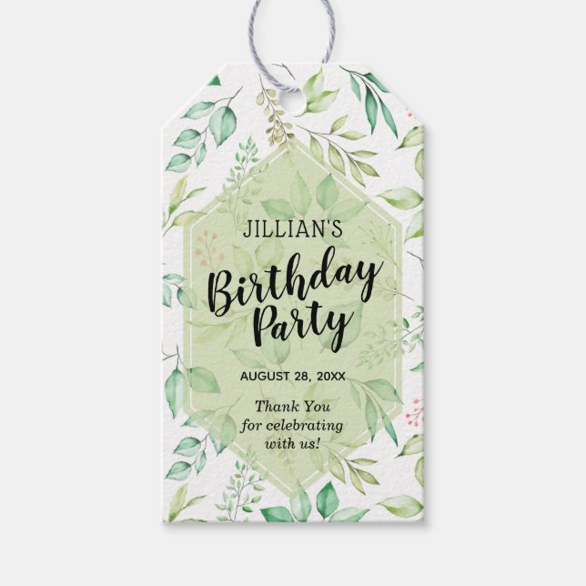 Étiquettes-cadeau Faire-part de remerciement pour fête d'anniversair (Devant)