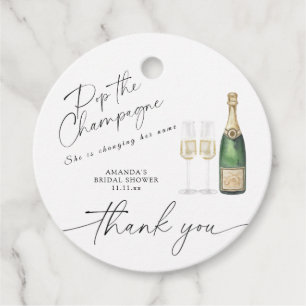 Étiquettes Cadeau Faire sauter le Champagne - merci pour la fête de