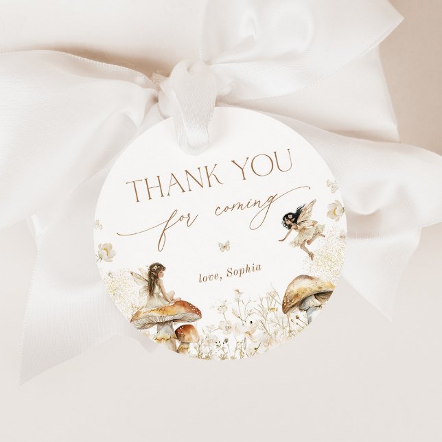 Étiquettes Cadeau Fairy Birthday Boho Merci (Créateur téléchargé)