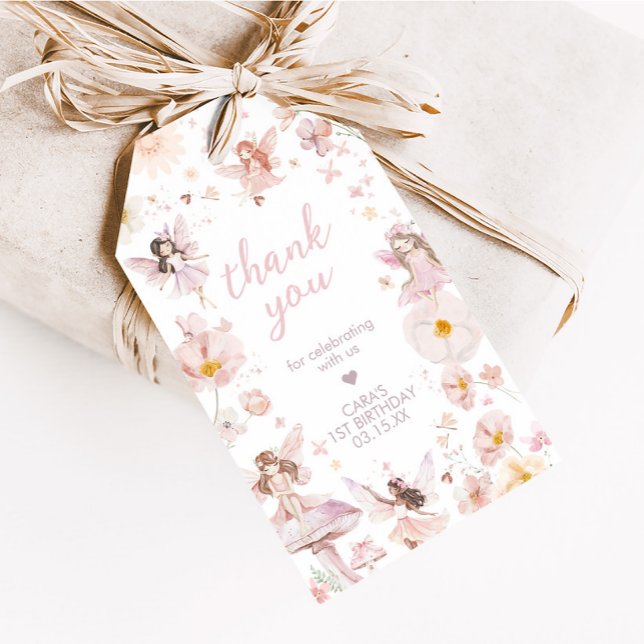 Étiquettes-cadeau Fairy Enchanted Garden Anniversaire Fête Favoriser (Enchanted Garden Fairy Birthday Party Favor Tags)