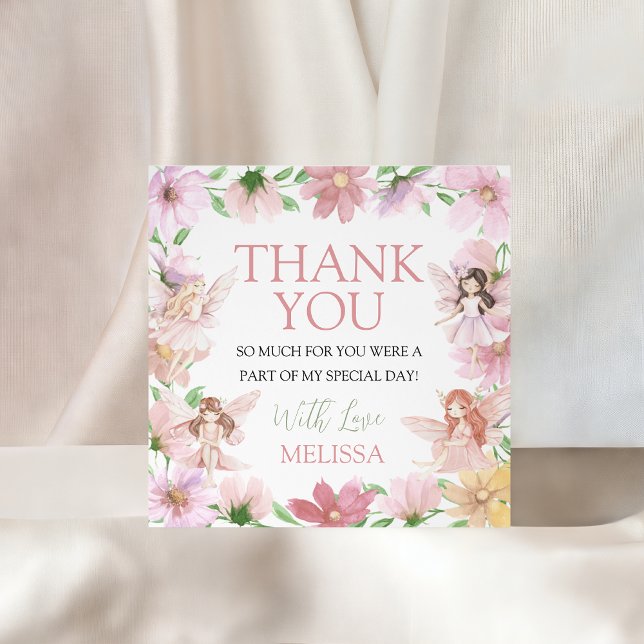 Étiquettes Cadeau Fairy First Birthday Thank You Tag (Créateur téléchargé)