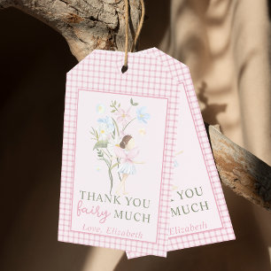 Étiquettes-cadeau Fairy First Girl's 1st Birthday Party Merci