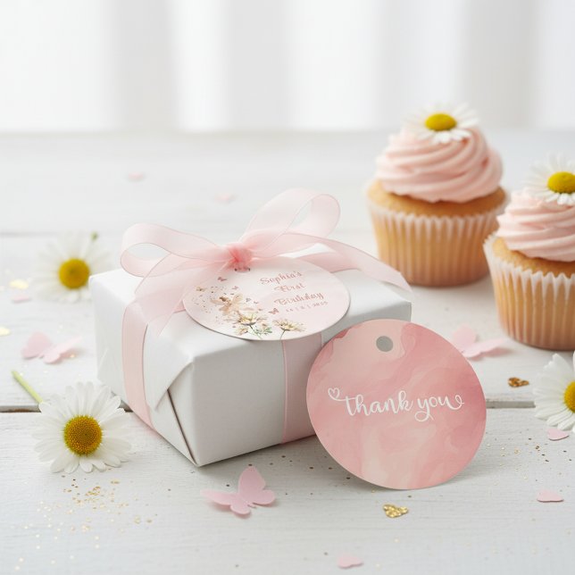 Étiquettes Cadeau Fairy Garden Girl Birthday Party (Créateur téléchargé)