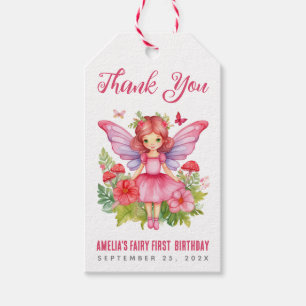 Étiquettes-cadeau Fairy Premier anniversaire Plutôt mignon fille aqu