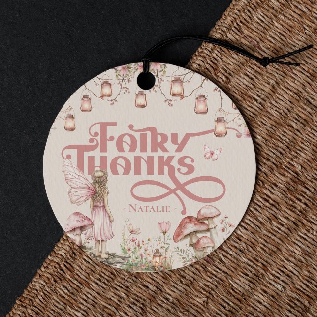 Étiquettes Cadeau Fairy Premier Anniversaire Thème de fête Merci per (Créateur téléchargé)