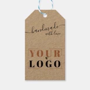Étiquettes-cadeau Fait à la main avec Love Script Ajoutez votre pr