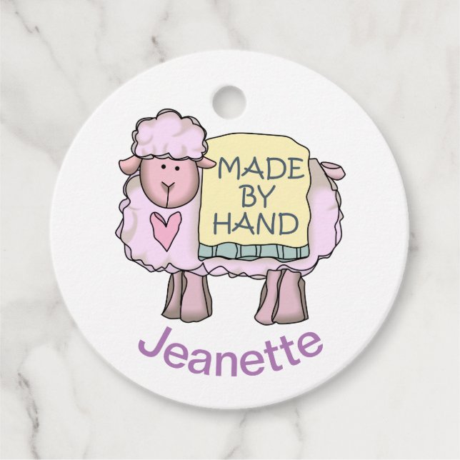 Étiquettes Cadeau Fait à la main par Personnalisé (Devant)