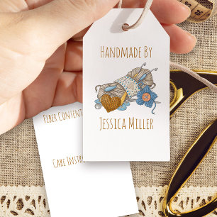 Étiquettes-cadeau Fait main par Custom Name Tricot et Crochet
