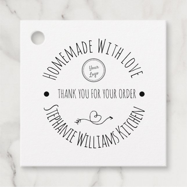 Étiquettes Cadeau Fait maison avec amour |Merci pour votre commande (Devant)