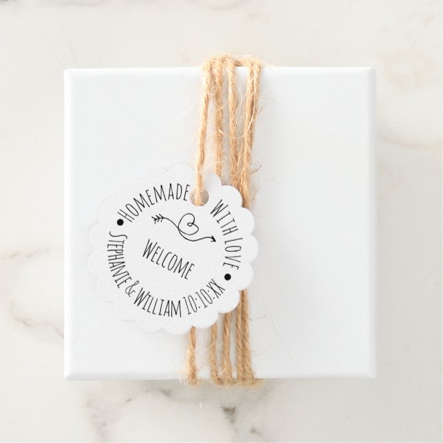 Étiquettes Cadeau Fait maison avec papier Kraft Love | MARIAGE (En situation)