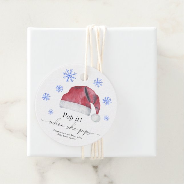 Étiquettes Cadeau Faites-le éclater quand elle éclate - Santa bébé - (En situation)
