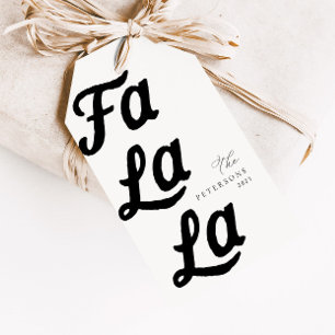 Étiquettes-cadeau Falala Moderne Rétro Noir & Blanc Plaid Noël