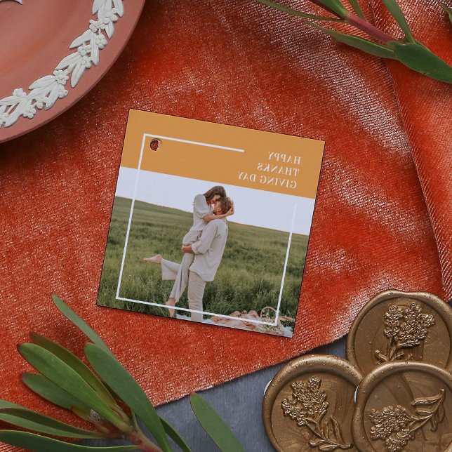 Étiquettes Cadeau Famille moderne photo et Bon thanksgiving cadeau d (Créateur téléchargé)