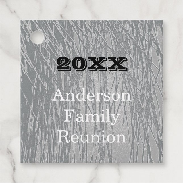 Étiquettes Cadeau Famille Reunion Silver Line Abstrait Big Gathering (Devant)