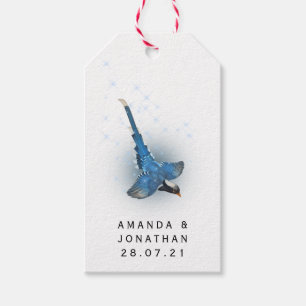 Étiquettes-cadeau Fantaisie florale oiseau mariage éblouissant