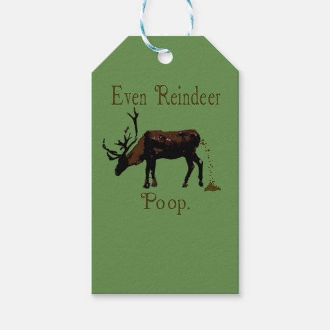 Étiquettes-cadeau Fantaisie Reindeer Poop Noël (Devant)