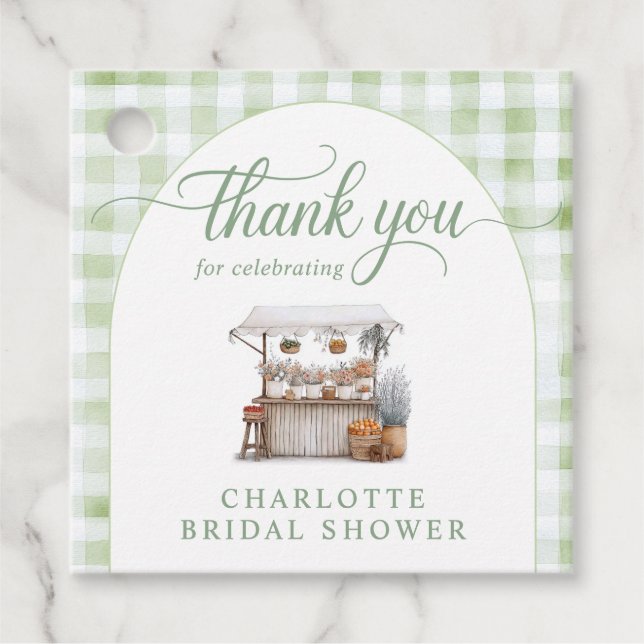 Étiquettes Cadeau Fantaisiste hors du marché Shower de mariage de la (Devant)