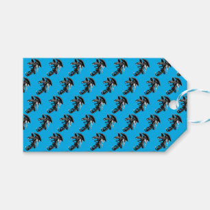 Étiquettes-cadeau Fantastique Dragon Bête de la Nuit Éternelle Bleu