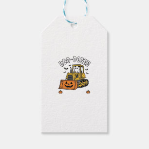 Étiquettes-cadeau Fantôme d'Halloween Boo Dozer Bulldozer Drôle_1