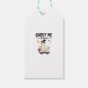 Étiquettes-cadeau Fantôme moi je suis occupé Halloween Oie Skateboar