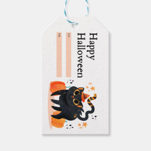 Étiquettes-cadeau Fantômes et chauves-souris d'Halloween effrayants