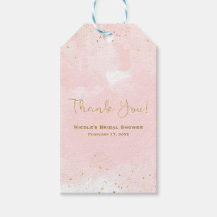 Étiquettes-cadeau Fard à Joues Rose & Or Éclaboussures Mariage Moder