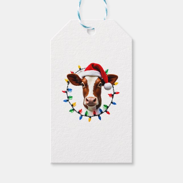 Étiquettes-cadeau Farm Animal Xmas Pajamas Costume Farmer Christmas  (Devant)