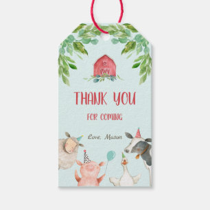 Étiquettes-cadeau Farm Merci Favor Barnyard Zoo Party Animal Boy