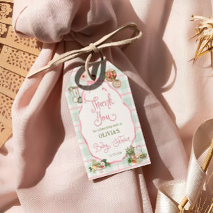 Étiquettes-cadeau Farmers Baby shower rose Fille Merci