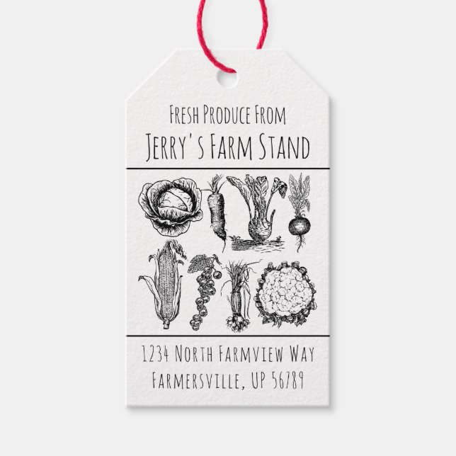 Étiquettes-cadeau "Farmer's Market Roadside Farm Stand Publicité (Devant)