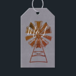 Étiquettes-cadeau Farmhouse Windmill Rustic Barne Mariage<br><div class="desc">Conçu par Dream Big Digital Design</div>